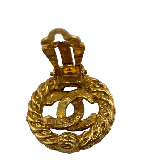 CHANEL Earring Gold Plated gold 2190 COCO Mark Women Used Authentic