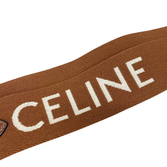 CELINE Shoulder strap Canvas, Leather Brown logo Women Used Authentic