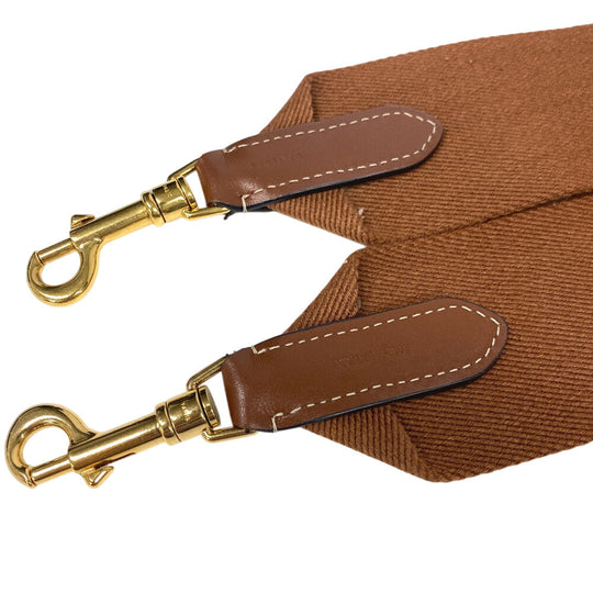 CELINE Shoulder strap Canvas, Leather Brown logo Women Used Authentic