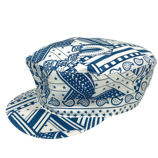 HERMES Casquette silk blue Women 58 Used Authentic