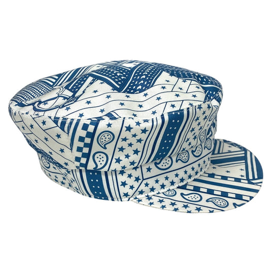 HERMES Casquette silk blue Women 58 Used Authentic