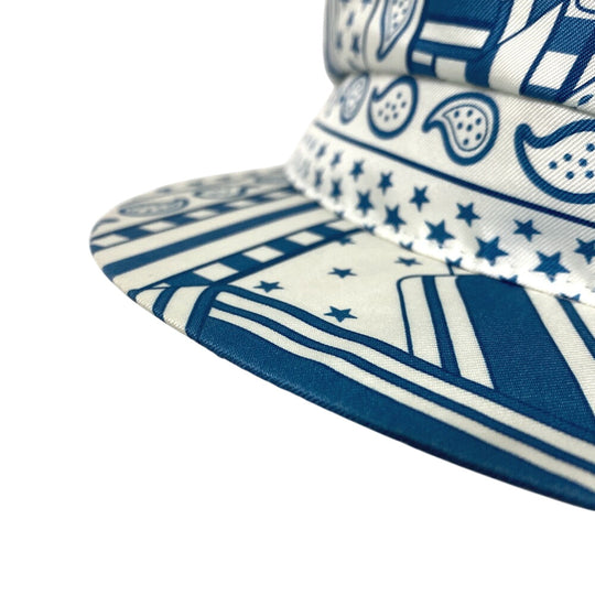 HERMES Casquette silk blue Women 58 Used Authentic