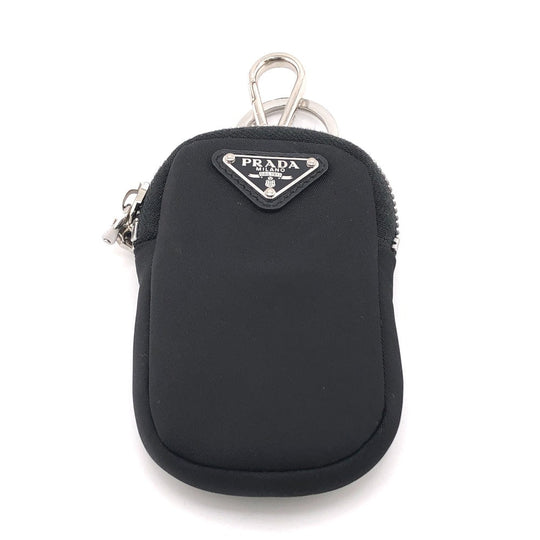 PRADA Accessory pouch Nylon black Tessuto Triangle Women Used Authentic