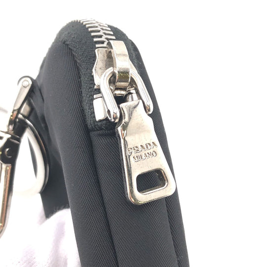 PRADA Accessory pouch Nylon black Tessuto Triangle Women Used Authentic
