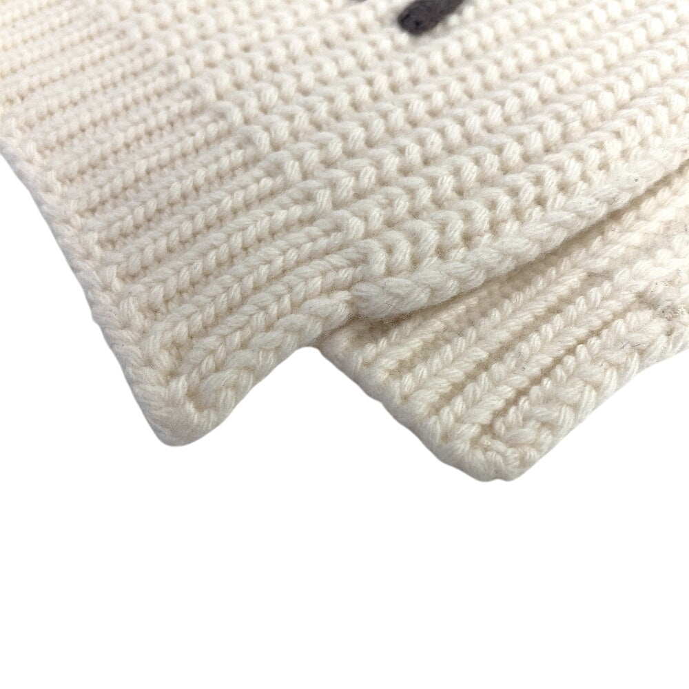 FENDI Scarf FXT352 wool white logo Women Used Authentic