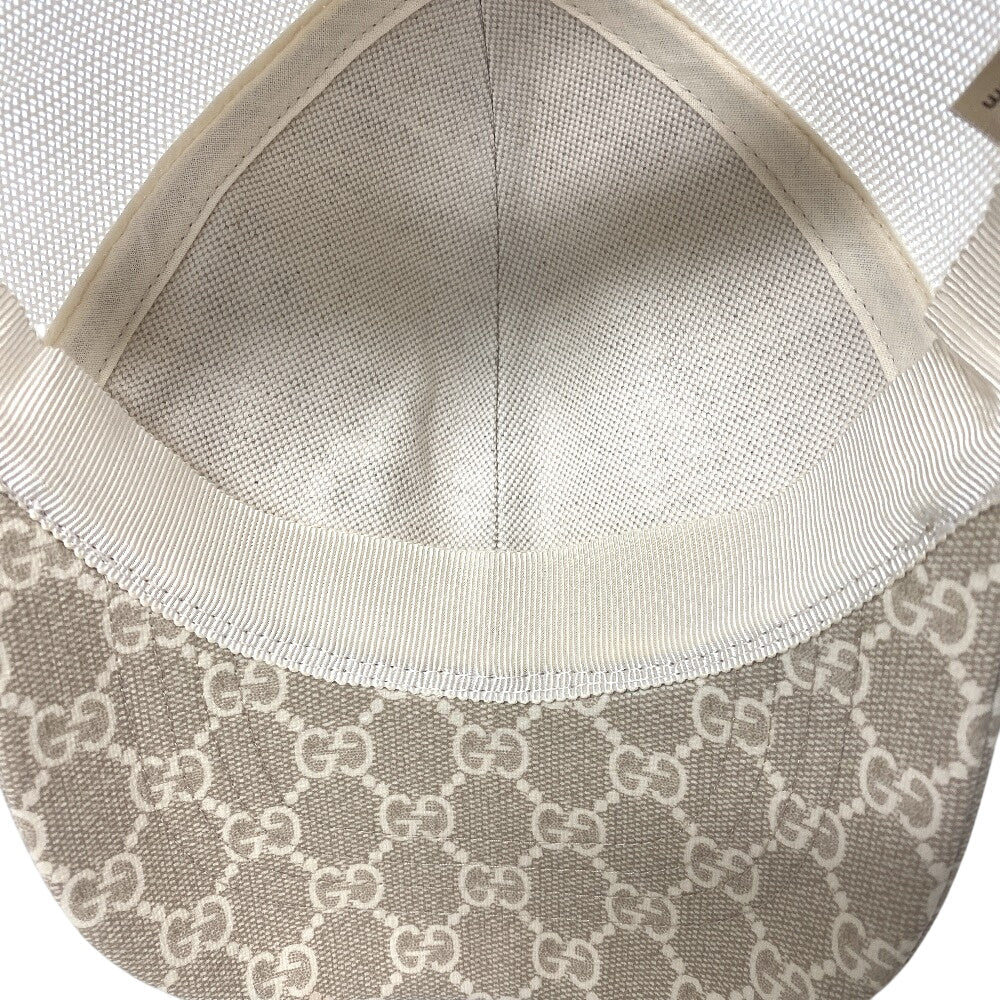GUCCI cap 696854 Cotton, Polyester beige GG Supreme Women XS Used Authentic