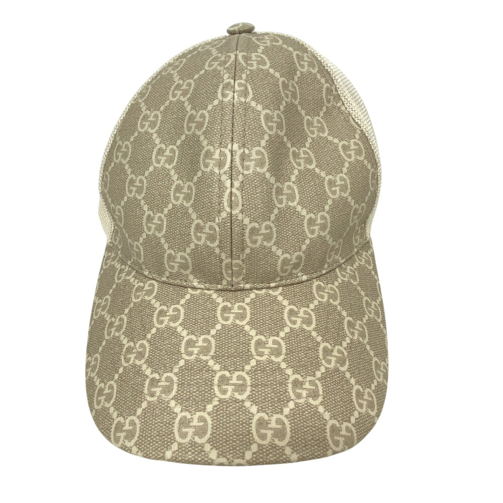 GUCCI cap 696854 Cotton, Polyester beige GG Supreme Women XS Used Authentic