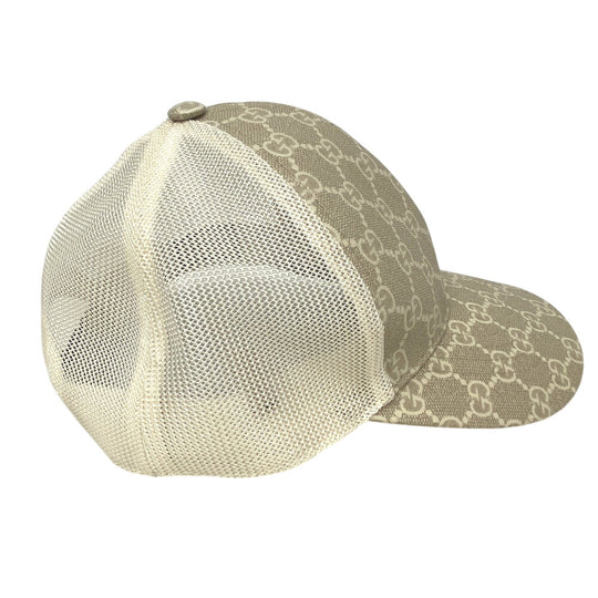 GUCCI cap 696854 Cotton, Polyester beige GG Supreme Women XS Used Authentic