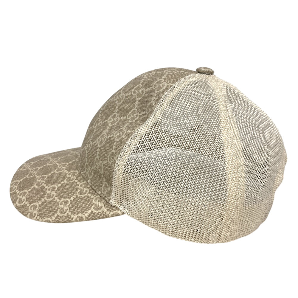 GUCCI cap 696854 Cotton, Polyester beige GG Supreme Women XS Used Authentic