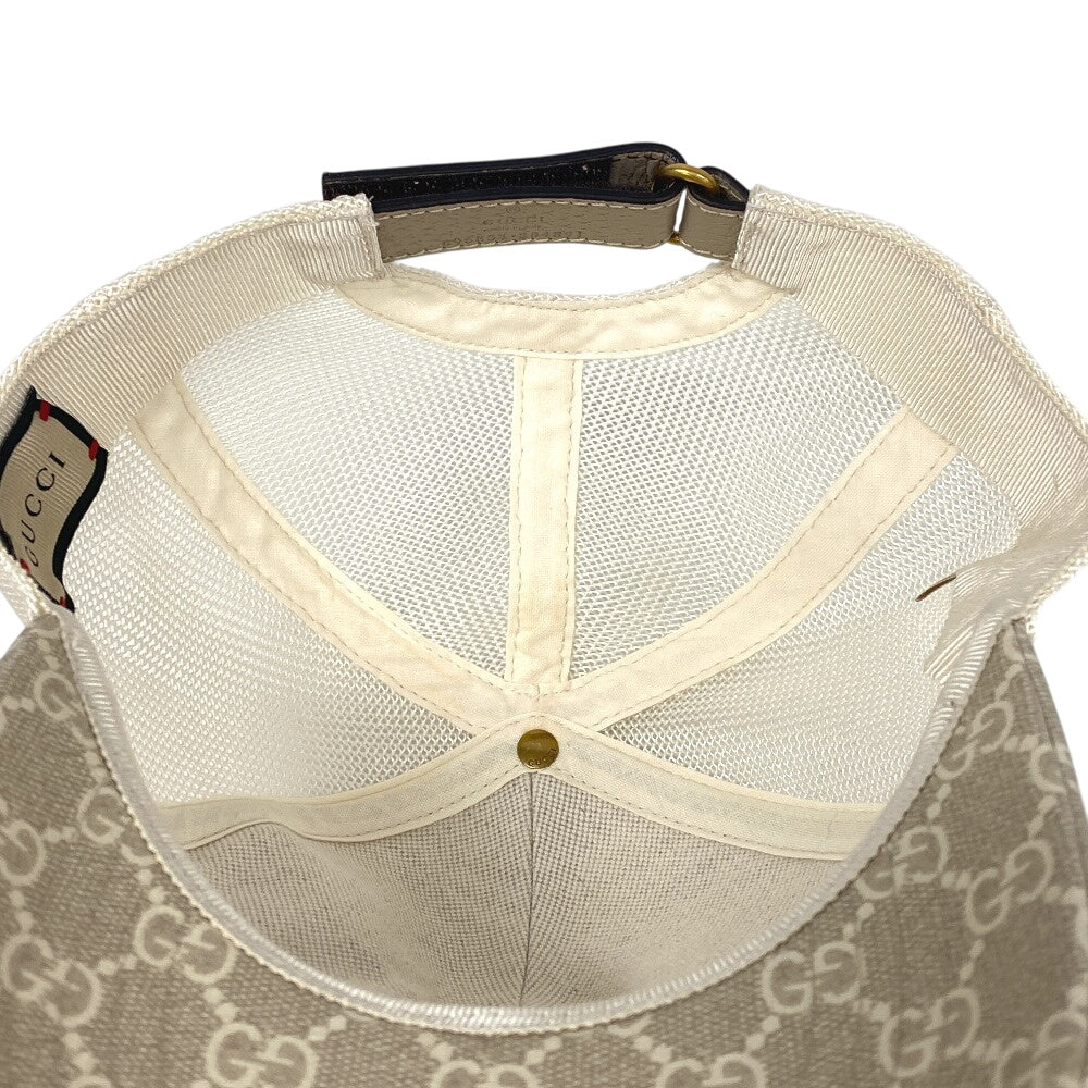 GUCCI cap 696854 Cotton, Polyester beige GG Supreme Women XS Used Authentic