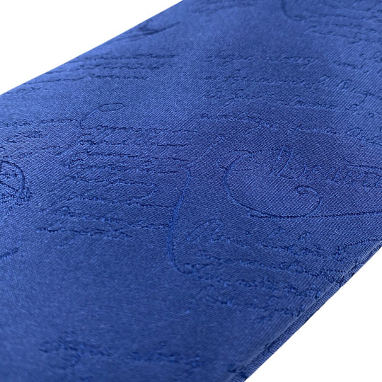 Berluti tie silk blue Calligraphy mens Used Authentic