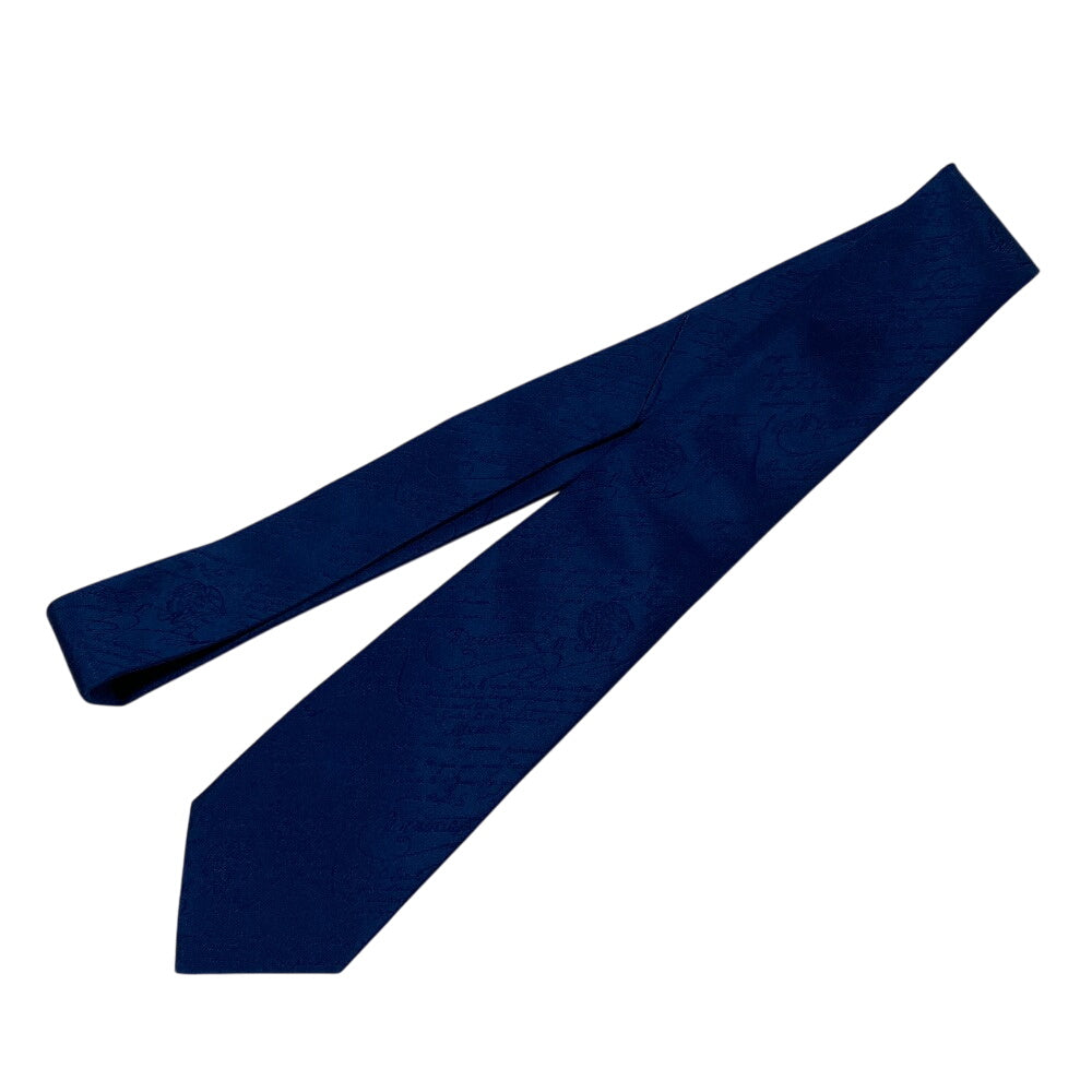 Berluti tie silk blue Calligraphy mens Used Authentic