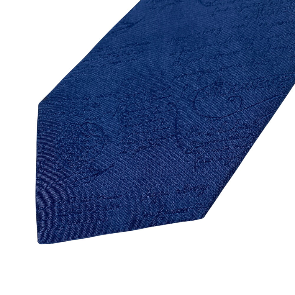 Berluti tie silk blue Calligraphy mens Used Authentic