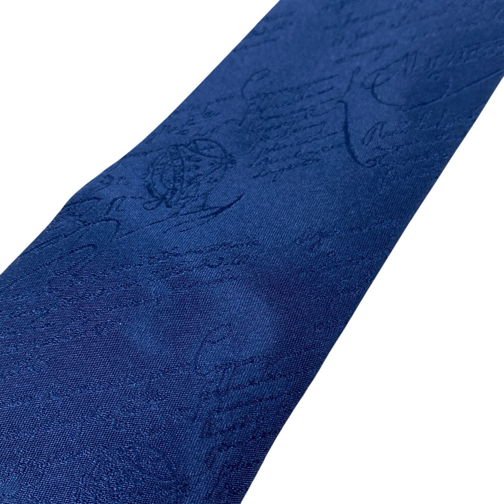 Berluti tie silk blue Calligraphy mens Used Authentic