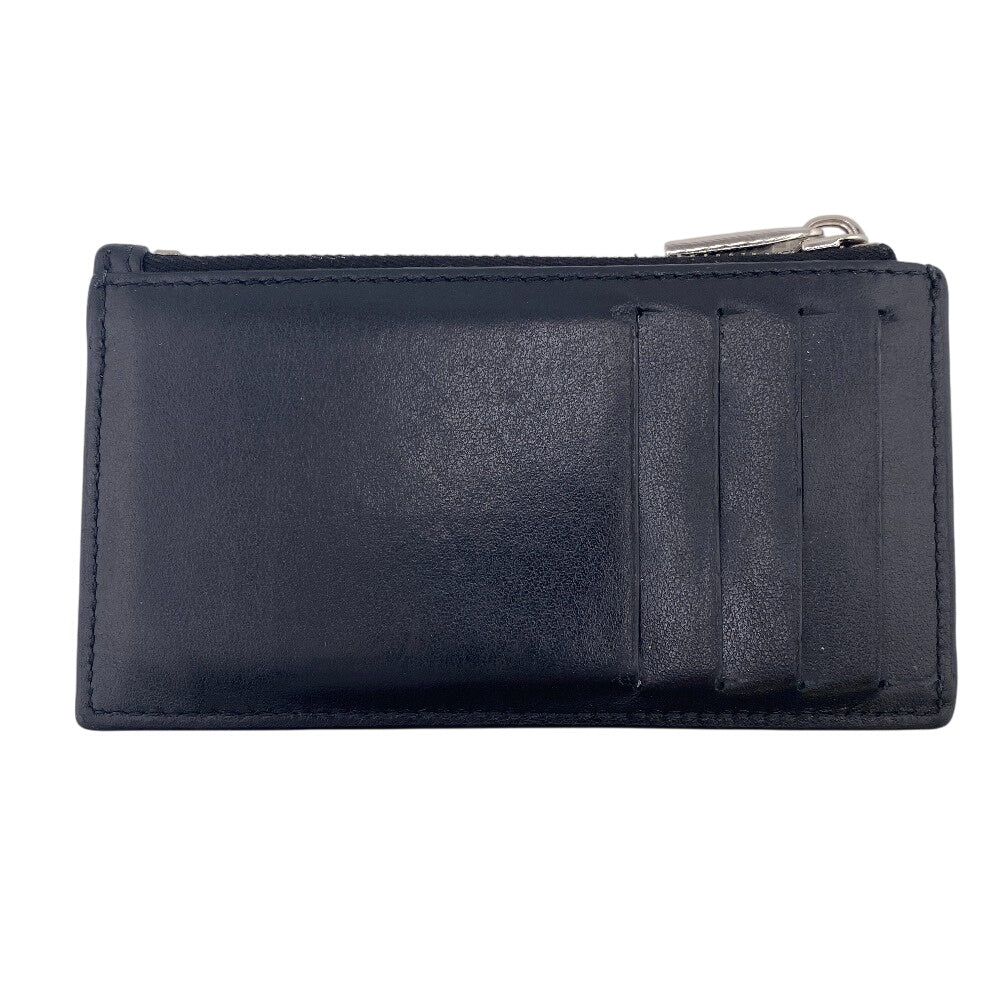 Dior Coin case leather black Oblique mens Used Authentic