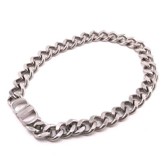 Dior Necklace Silver Silver GGP CD ICON Chain link mens(Unisex) Used Authentic