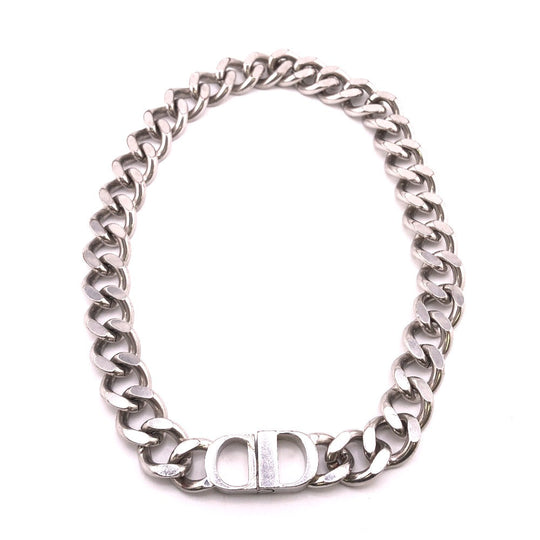 Dior Necklace Silver Silver GGP CD ICON Chain link mens(Unisex) Used Authentic