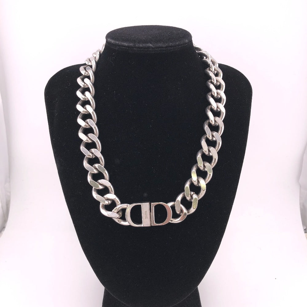 Dior Necklace Silver Silver GGP CD ICON Chain link mens(Unisex) Used Authentic