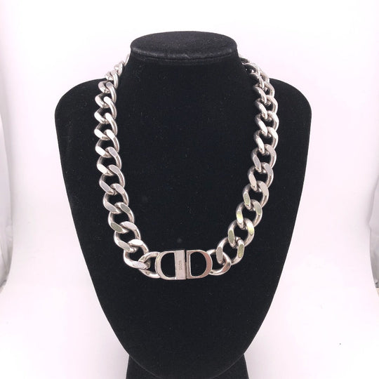 Dior Necklace Silver Silver GGP CD ICON Chain link mens(Unisex) Used Authentic