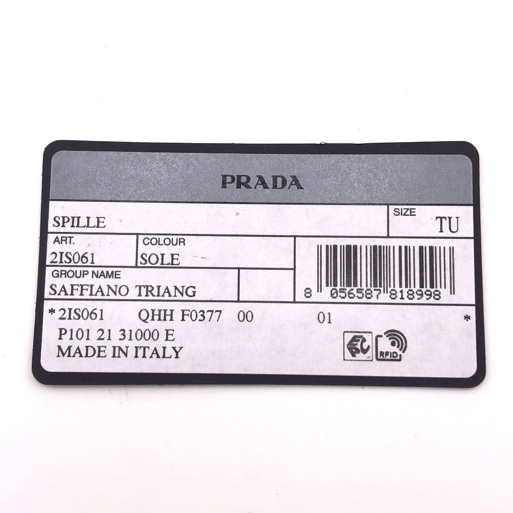 PRADA Brooch leather yellow Gold Platedx leather Women Used Authentic