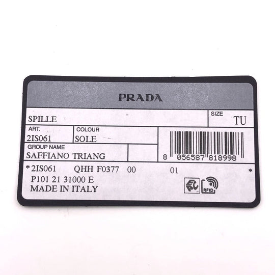 PRADA Brooch leather yellow Gold Platedx leather Women Used Authentic