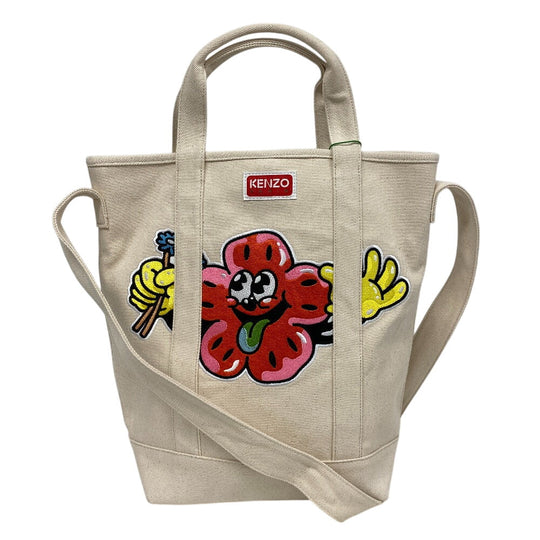 KENZO Tote Bag canvas white FD55SA901F34 unisex(Unisex) Used Authentic
