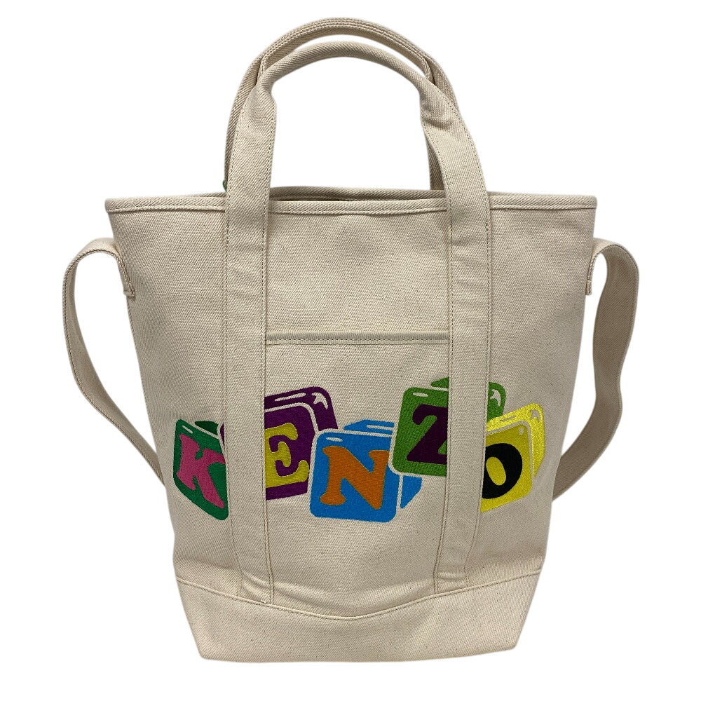 KENZO Tote Bag canvas white FD55SA901F34 unisex(Unisex) Used Authentic