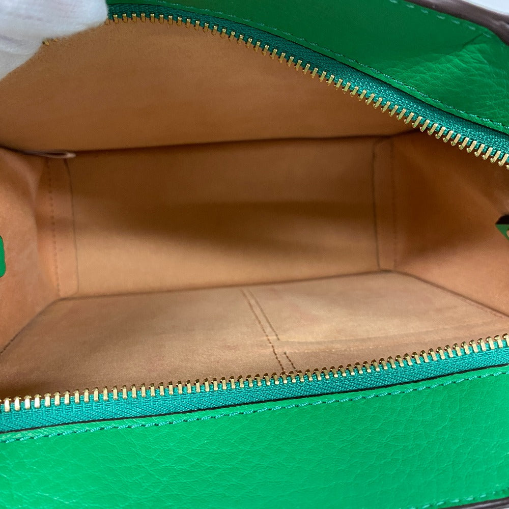 OAD NEW YORK Shoulder Bag leather green 2WAY handbag Women Used Authentic