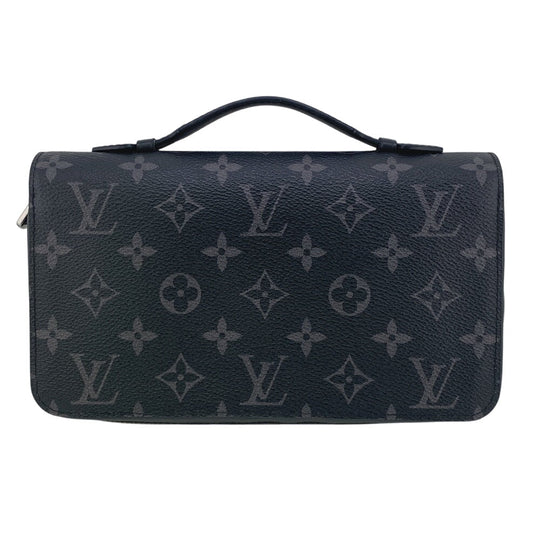 LOUIS VUITTON Long Wallet Purse M61698 Monogram Eclipse black Travel case Monogram Eclipse mens Used Authentic