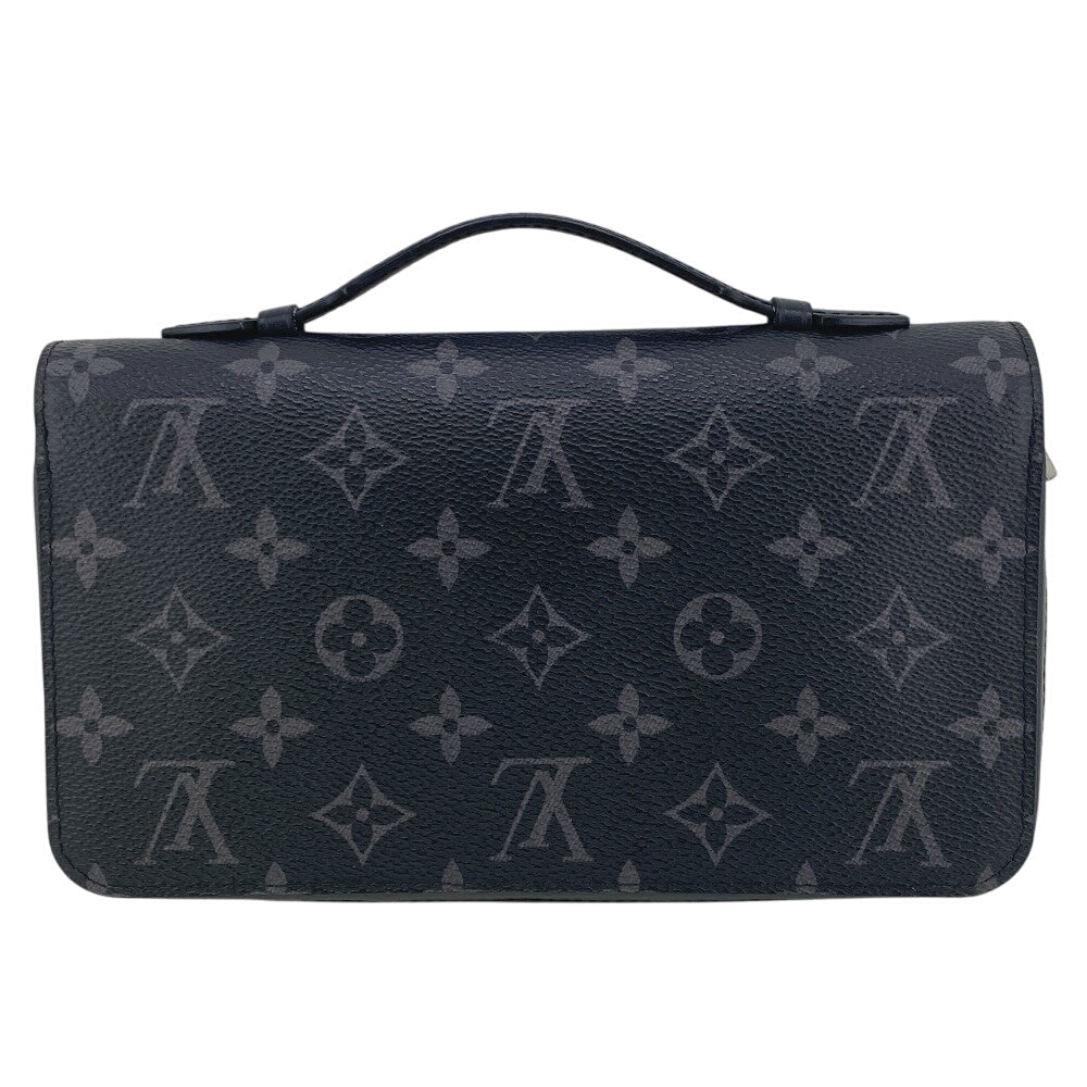 LOUIS VUITTON Long Wallet Purse M61698 Monogram Eclipse black Travel case Monogram Eclipse mens Used Authentic