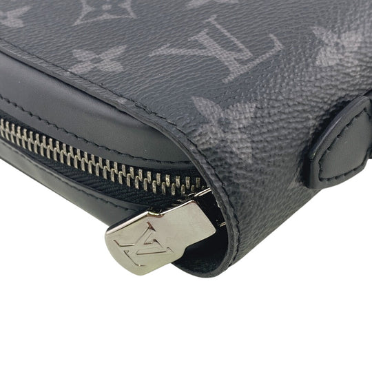 LOUIS VUITTON Long Wallet Purse M61698 Monogram Eclipse black Travel case Monogram Eclipse mens Used Authentic