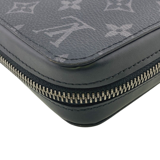 LOUIS VUITTON Long Wallet Purse M61698 Monogram Eclipse black Travel case Monogram Eclipse mens Used Authentic