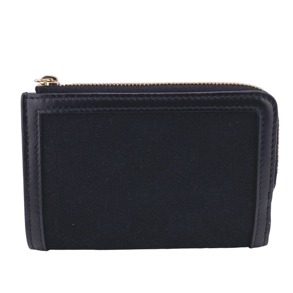 GUCCI Bifold Wallet Canvas, Leather black GG canvas Women Used Authentic