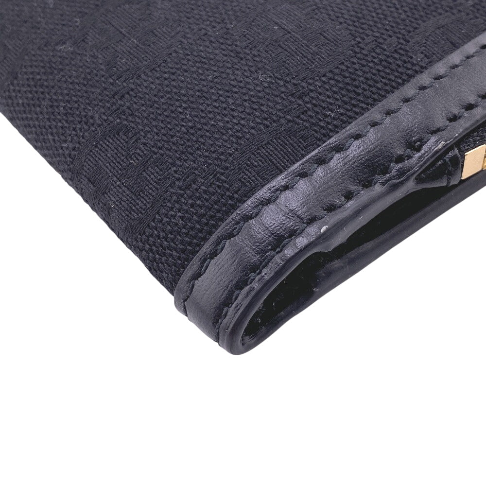 GUCCI Bifold Wallet Canvas, Leather black GG canvas Women Used Authentic