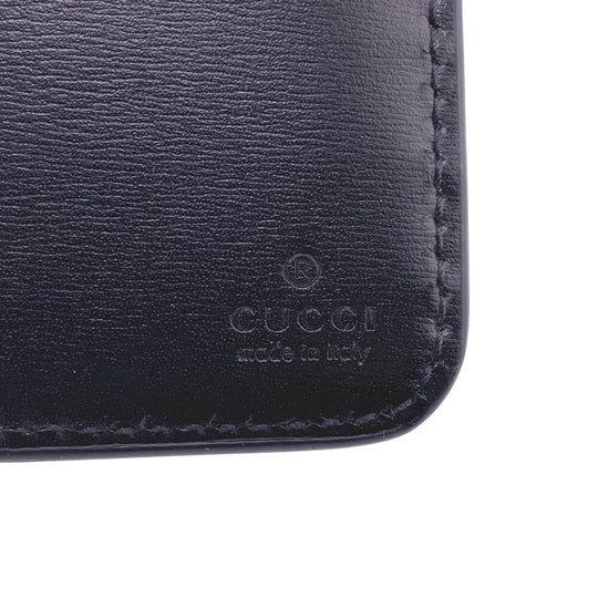 GUCCI Bifold Wallet Canvas, Leather black GG canvas Women Used Authentic