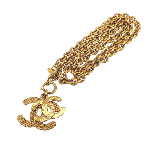 CHANEL Necklace 29 Gold Plated gold COCO Mark unisex(Unisex) Used Authentic
