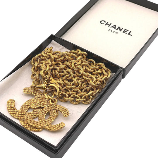 CHANEL Necklace 29 Gold Plated gold COCO Mark unisex(Unisex) Used Authentic