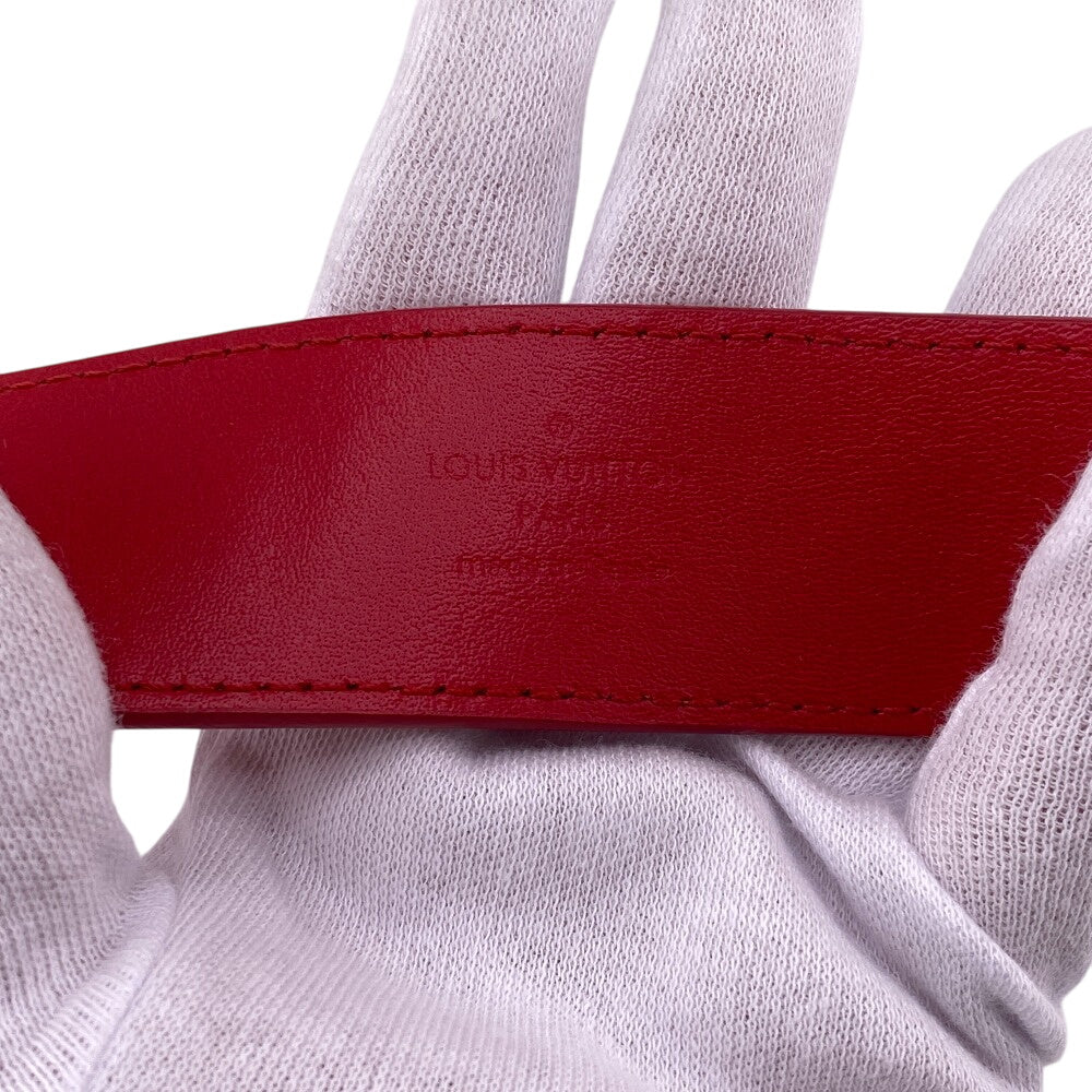 LOUIS VUITTON belt M096 Leather, Metal Red Monogram New Wave Santur Women(Unisex) 85/34 Used Authentic