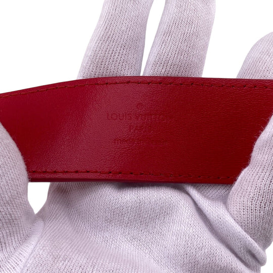 LOUIS VUITTON belt M096 Leather, Metal Red Monogram New Wave Santur Women(Unisex) 85/34 Used Authentic