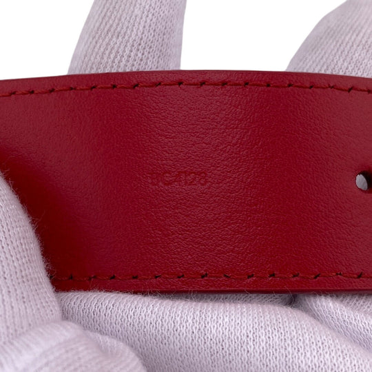 LOUIS VUITTON belt M096 Leather, Metal Red Monogram New Wave Santur Women(Unisex) 85/34 Used Authentic