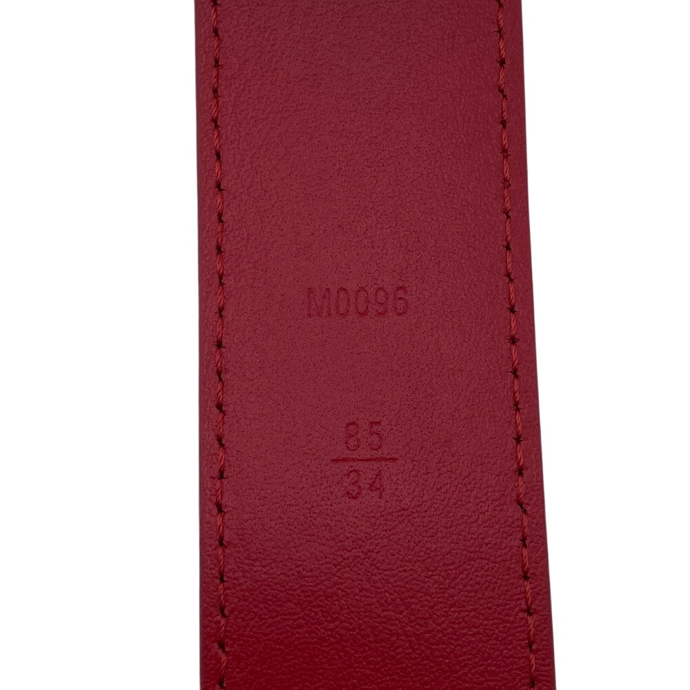 LOUIS VUITTON belt M096 Leather, Metal Red Monogram New Wave Santur Women(Unisex) 85/34 Used Authentic