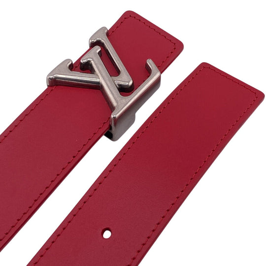 LOUIS VUITTON belt M096 Leather, Metal Red Monogram New Wave Santur Women(Unisex) 85/34 Used Authentic