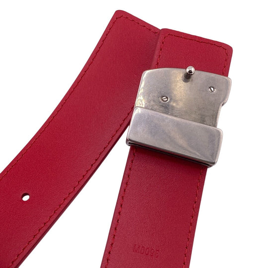 LOUIS VUITTON belt M096 Leather, Metal Red Monogram New Wave Santur Women(Unisex) 85/34 Used Authentic
