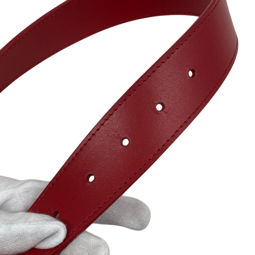 LOUIS VUITTON belt M096 Leather, Metal Red Monogram New Wave Santur Women(Unisex) 85/34 Used Authentic