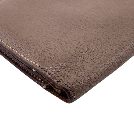 HERMES Bifold Wallet Chevre Mysore, Leather beige Hermes Bearn Soufflet Chevre Mysore Wallet Etoupe Gold Metal � O:2011 Women Used Authentic