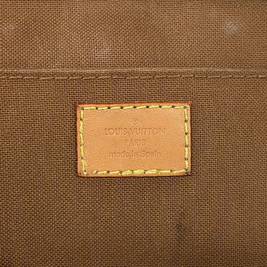 LOUIS VUITTON Shoulder Bag M69442 leather Brown Monogram Eclipse Petit Sac Plat Women Used Authentic