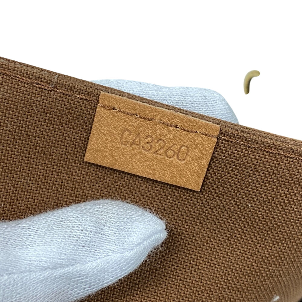 LOUIS VUITTON Shoulder Bag M69442 leather Brown Monogram Eclipse Petit Sac Plat Women Used Authentic