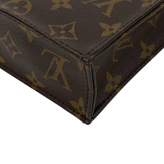 LOUIS VUITTON Shoulder Bag M69442 leather Brown Monogram Eclipse Petit Sac Plat Women Used Authentic