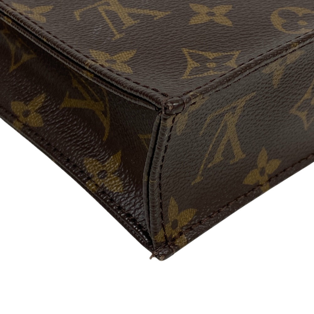 LOUIS VUITTON Shoulder Bag M69442 leather Brown Monogram Eclipse Petit Sac Plat Women Used Authentic