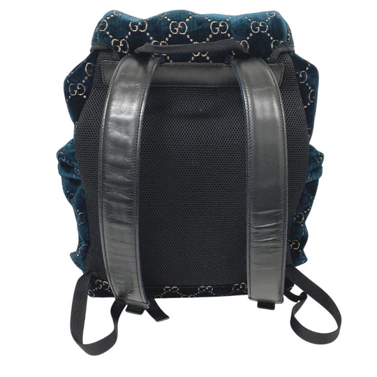 GUCCI Backpack 574923 Leather, Nylon green GG velvet unisex(Unisex) Used Authentic